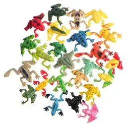 Produktbild: Toddmomy 24pcs Kleine Frosch Figuren Simulation Dekoration Frösche Kröten Giftfrösche Kinder Weichen Frosch Dehnbaren Spielzeug Reptilien Spielfiguren Vorschule Kinder Lernspielzeug
