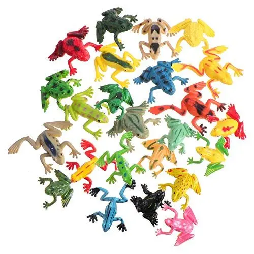 Produktbild: Toddmomy 24pcs Kleine Frosch Figuren Simulation Dekoration Frösche Kröten Giftfrösche Kinder Weichen Frosch Dehnbaren Spielzeug Reptilien Spielfiguren Vorschule Kinder Lernspielzeug