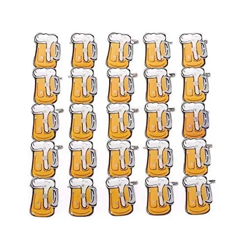 Produktbild: Toddmomy 25Pcs Cartoon Brosche Stifte Bierkrug Brosche Führte Licht auf Blinkenden Abzeichen für Oktoberfest Party Bier Festival Weihnachten Schmuck Gefallen