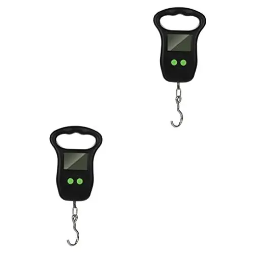 Produktbild: Toddmomy 2St tragbare Waage Kofferwaage kranwaage Fischwaage tragbare Gepäckwaage Gewichtsskala Tasche Waage mit Haken elektronische Waage Küchenwaage Hakenwaage Reisen Fischschuppen Stahl