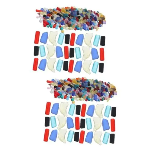 Produktbild: Toddmomy 2 Sätze Aquarienkies Kristallsplitter Kieselsteine für Aquarien DIY Blumenvase Aquarium Fischbecken aus schwarzem Kies Sand für Fischbecken Felsen Bonsai Farbiger Sand Ton Anlage