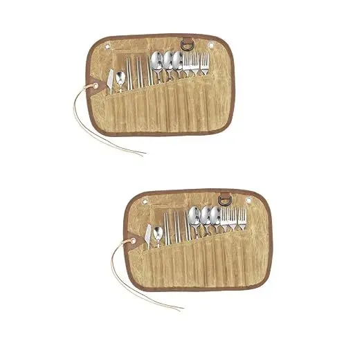 Produktbild: Toddmomy 2 Sätze Camping Geschirr Set Campingutensilien Camping-Must-Haves Campingzubehör Reisezubehör Multifunktions-Utensilien-Set Utensilien-Kit tragbar Besteck Gerät