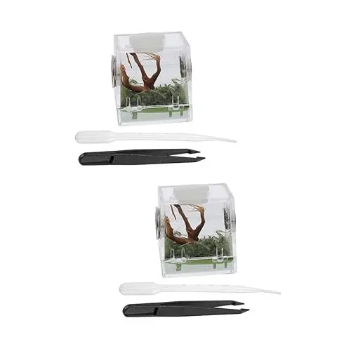 Produktbild: Toddmomy 2 Sätze Springspinnen-zuchtbox Kletternder Futterbehälter Für Haustiere Terrarien Insektenfall Reptilienhalter Fall Einer Reptilienzucht Haustiergehege Tarantel Transparent Acryl