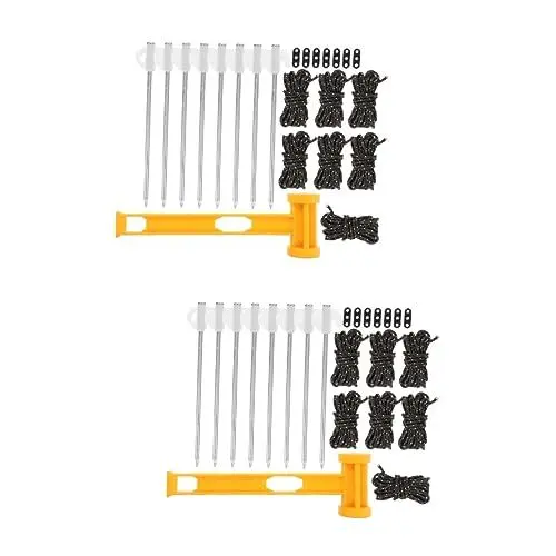 Produktbild: Toddmomy 2 Sätze Zeltzubehör-Set Campingseil Zeltheringe Strapazierfähig Lager Erdnagelpfähle Camping-aufbewahrung Setzt Schwerlast EIN Zelt Gartenpflock Bodenpfähle Sport Nylon Erdanker