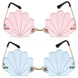 Produktbild: Toddmomy 2 Stücke Mode Muschelförmige Sonnenbrille Randlose Wellensonnenbrille Muschel Sonnenbrille Für Kinder Erwachsene Partybrillen