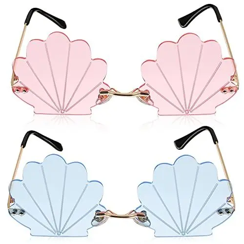 Produktbild: Toddmomy 2 Stücke Mode Muschelförmige Sonnenbrille Randlose Wellensonnenbrille Muschel Sonnenbrille Für Kinder Erwachsene Partybrillen