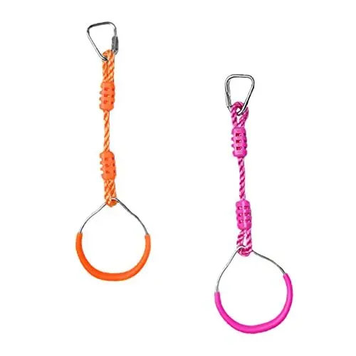 Produktbild: Toddmomy 2st Ringe Hebebänder Pull-up-Ring-Gurt Hängende Bauchgurte Übungsring Mit Langen Riemen Widerstandsbänder Griffe Griffe Hindernis-Slackline-Kits Fitness Polyester Spurstange Sport