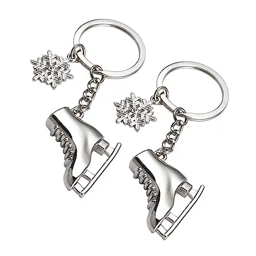 Produktbild: Toddmomy 2st Schuh Schlüssel Anhänger Schlüsselanhänger Aus Metall in Silber Schlittschuh-schlüsselanhänger Schlittschuhlaufen Schlüsselanhänger Schmuck Zubehör Wagen Zinklegierung Student