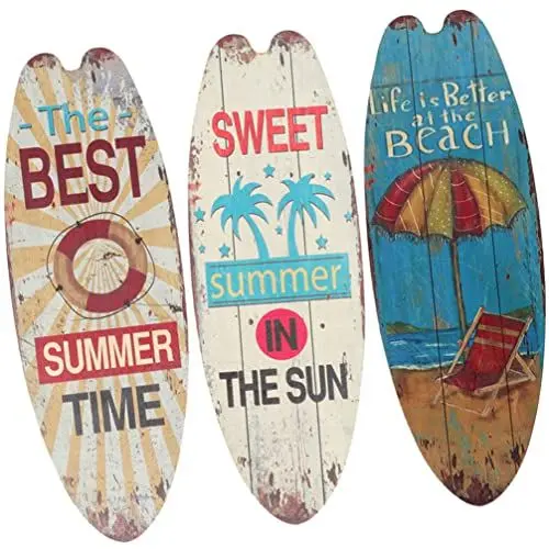 Produktbild: Toddmomy 3-Teiliges Surfbrett-Strandschild Holz-Surfbrett-Wanddekoration Buntes Surfbrett-Förmiges Brett Für Surf-Party-Dekorationen Heimzimmer-Wanddekoration