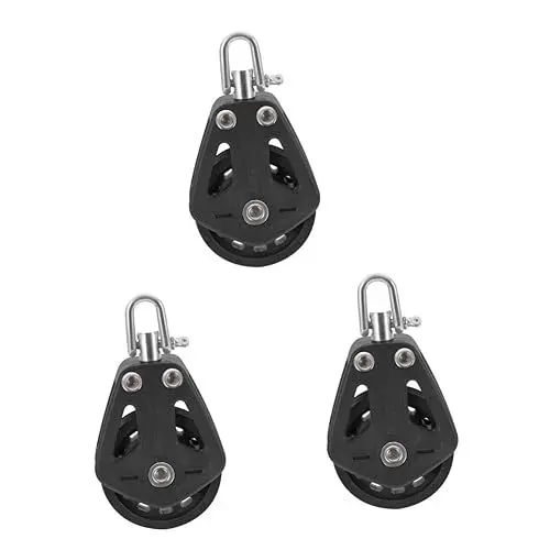 Produktbild: Toddmomy 3 Stück Segelrolle Segelboot Flaschenzug Segelzubehör Schnellspanner Schwenkbacke Snap Segelschäkel Hoister Seilklampe Riemenscheibenrad Kran Zum Drehen Doppeltes Nylon