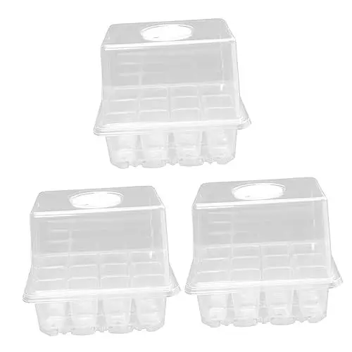 Produktbild: Toddmomy 3 Stück Teiliges Pflanz Anzuchtset aus Robustem Transparente Keimungsschalen mit Löchern Geeignet für Weizengras Vanille Radieschen Salat und Klone Langlebige und Stabile