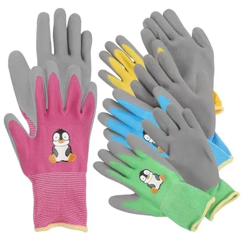 Produktbild: Toddmomy 4 Paar Gartenhandschuhe Für Kinder Gartenarbeitshandschuhe Für Kinder Weiche Sicherheits-Gartenhandschuhe Mit Gummibeschichtung Für Kinder Kleinkinder Gartengeräte Zufällige Farbe