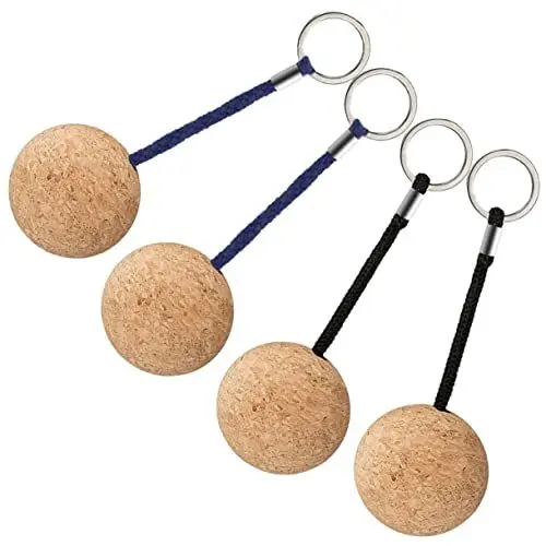 Produktbild: Toddmomy 4 Stück Schlüsselanhänger Aus Holzkugel Wassersportzubehör Für Schwimmer Schwimmender Kugel-schlüsselanhänger Schwimmfähiger Schlüsselanhänger Korken Groß Suite Erwachsener Hölzern