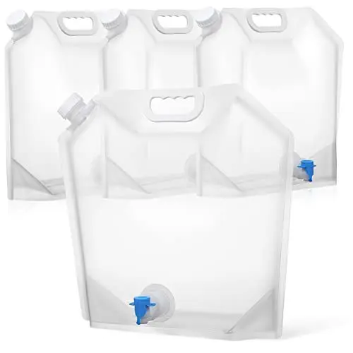Produktbild: Toddmomy 4 Stück Zusammenklappbarer Krug Wasserbeutel 10l 3-gallonen-wasserbeutel Wasserkrug 5 Blackout Notfallausrüstung Wasserbehälter Mit Hahn Notration Sport Camping Reisen