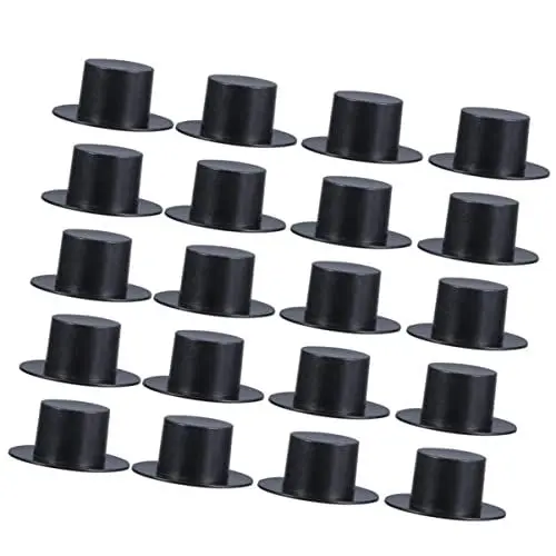 Produktbild: Toddmomy 50 Stück Schwarze Mini-Zylinder Formelle Mini-Sombrero-Hüte Winzige Puppen-Hexenhüte Kleine Weihnachtsmützen Zum Basteln (Größe S Schwarz)