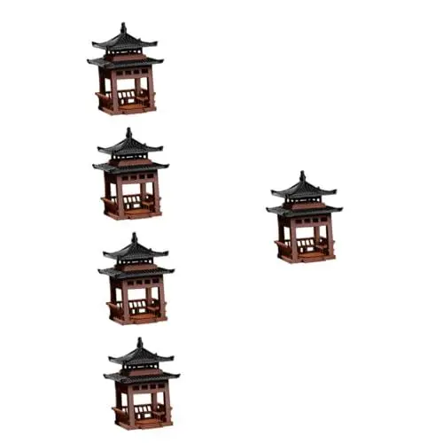 Produktbild: Toddmomy 5 Stück Mikro Landschaft Viereckiger Pavillon Statue Heimdekoration Bonsai Pavillons Pavillon Modell Heim Desktop Ornamente Aquarium Pavillon Verzierung Gartendekoration