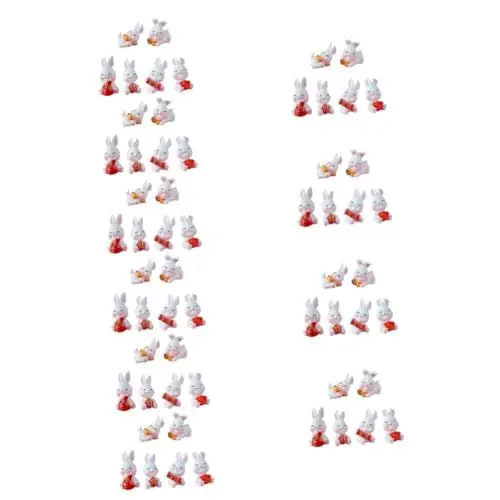 Produktbild: Toddmomy 60 STK Jahr des Hasen-Maskottchens Zubehör Kaninchenfiguren Mikro Tier Spielzeug Kleiner Hase Gartenschmuck Schreibtisch Dekorationen Märchengarten Statue schmücken Naturharz