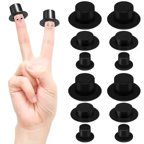 Produktbild: Toddmomy 60 Stück Schwarze Mini-Zylinder Miniatur-Zylinder Aus Kunststoff Schneemann-Hüte Für Heimwerkerbedarf 3 Größen