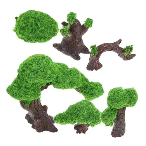 Produktbild: Toddmomy 6 Stück Teiliges Künstlicher Bäume und Moos für Miniaturlandschaften Realistische Dekoration für Terrarien Puppenhäuser und Kreative Gartenprojekte