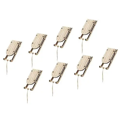 Produktbild: Toddmomy 8Pcs Mini Weihnachten Holz Schlitten Urlaub Schlitten Modell Fee Santa Claus Schlitten Spielzeug Puppenhaus Weihnachten Dekoration Landschaft Ornamente