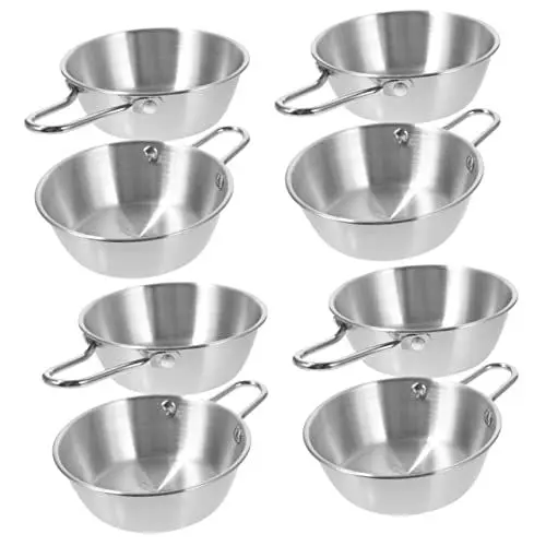 Produktbild: Toddmomy 8 Stk Campingschüssel Campingbecher Aus Metall Schüssel Zum Servieren Von Speisen Koreanische Zubereitungsschalen Camping-suppenteller Futternapf Runden Clip-schüssel Edelstahl 304