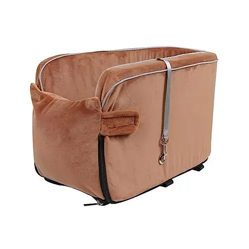 Produktbild: Toddmomy Hundebett Für Auto Nicht Rutschende Autositzauflage Für Hunde Pet Cushion Mit Praktischem Stauraum Ideal Für Reisen Mit Großen Hunden Braune Farbe Universell Einsetzbar