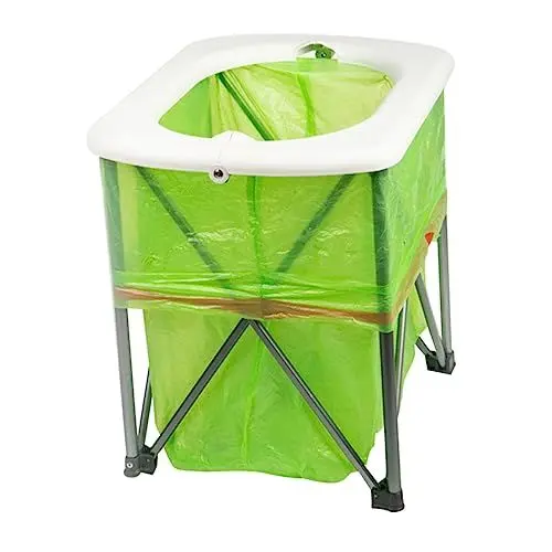 Produktbild: Toddmomy Camping Toilette Falttoilette Wohnmobil-Toilette Waschraum im Freien Nottoilette klappklo travel Toilet Tragbares WC töpfchen Mülleimer Außentoilette Tragbare Toilette Wagen Weiß