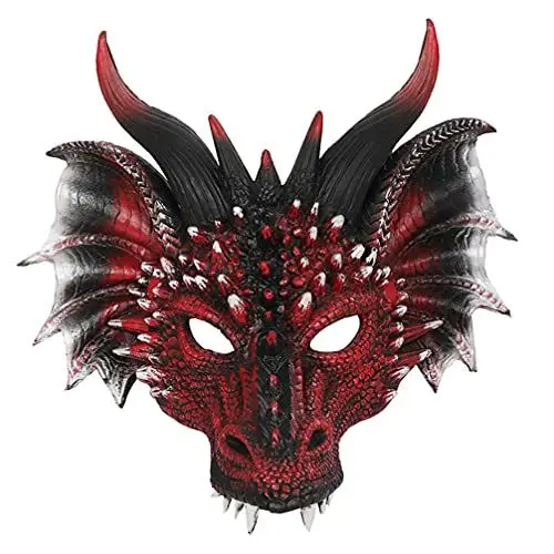Produktbild: Toddmomy Festival Party Cosplay Gesichtsmaske Halloween Dragon Masken Dragon Head Masken Cosplay Dragon Masken Red Dragon Masken Halloween Party Masken für Cosplay Halloween Cosplay Facekmask