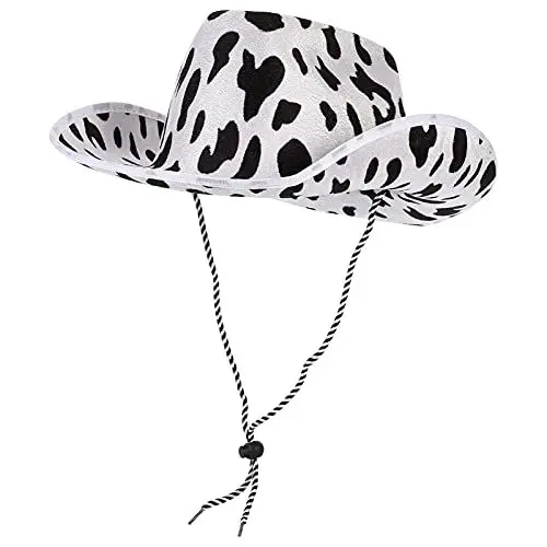 Produktbild: Toddmomy Fischerhut 1stk -Hut Kuhhut Prinzessin Cowboyhut Australien Hut -Kopfbedeckung Outback Hut Oberteil Kuhmuster Kuh Gedruckt Hut Wild Weiß Männer Und Frauen Gefühlt Panama Strand