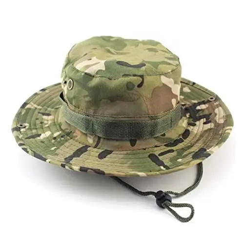 Produktbild: Toddmomy Gewaschene Baumwollmütze Fischer-Wanderkappe Fischerhut Outdoor-Hüte Mützen für Männer Herrenhüte Eimerhut Boonie-Hut Sommer runde Kappe erröten Camouflage-Hut Fräulein Sonnenhut