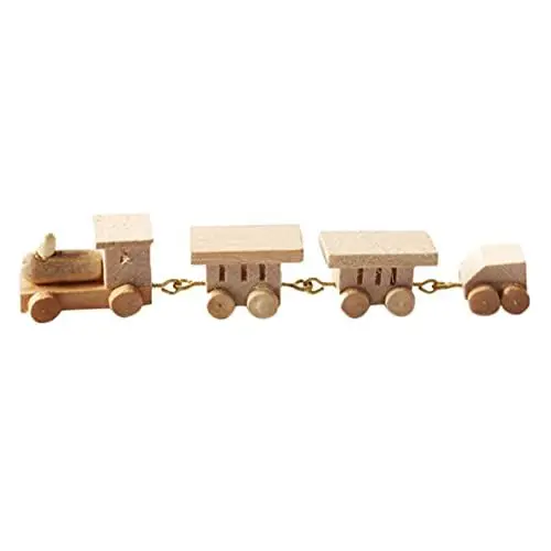 Produktbild: Toddmomy Holz Zug Lokomotive Motoren Zug Modell Miniatur für Puppenhaus Spielzeug Desktop Eisenbahn Spielzeug