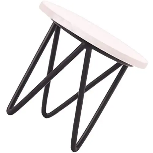 Produktbild: Toddmomy Puppenhaus Miniatur Tisch Puppenhaus Dekoration Zubehör 1/12 Puppenhaus Möbel Miniatur Rund Beistelltisch Kinder So Ob Spielen Spielzeug Schwarz Weiß