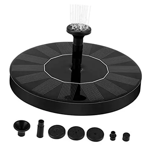 Produktbild: Toddmomy Solarbrunnen für den Garten Solarbetriebenes Vogelbad طاقه شمسيه sonnenenergie pürblack tauchsieder Pool schwimmender Brunnen Wasserpumpe für Solarbrunnen draussen Badewanne Blaser
