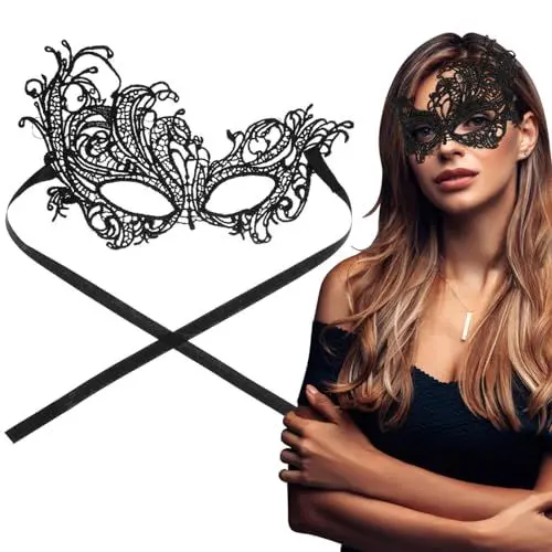 Produktbild: Toddmomy Spitzenmaskerademaske Venezianische Masken Für Frauen Schwarze Spitzenmaske Für Halloween Maskerade Karneval Partykostüm