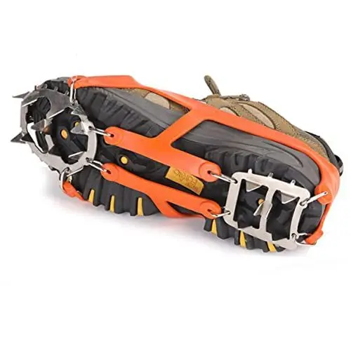 Produktbild: Toddmomy 1paar Zähne Ice Cleat Spikes Für Schuhe rutschfeste Crampons Für Outdoor-aktivitäten Wandern Klettern Und Schnee Mit Elastischen Riemen Langlebig Und Einfach Zu Montieren