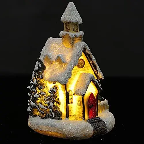 Produktbild: Toddmomy Weihnachtshaus mit LED Licht Deko Haus Winterlandschaft beleuchtet Weihnachtsdorf LED Weihnachtsstadt Weihnachtshaus Miniatur Winter Village Haus Weihnachtsdeko Weihnachtsbeleuchtung