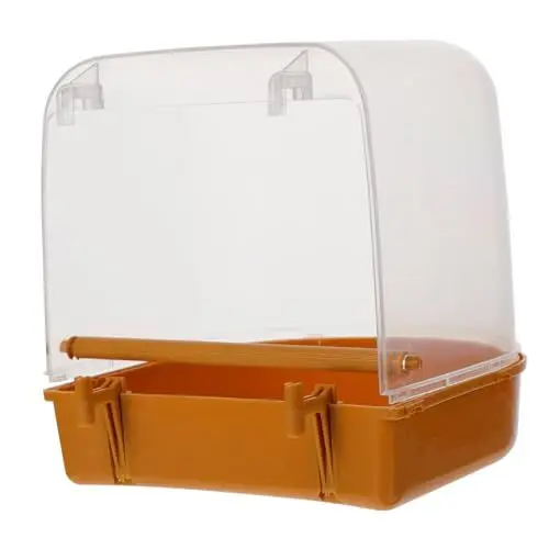 Produktbild: Toddmomy papagei badewanne Nymphensittich-Badebecken Vogelbadwürfel Vogelbaden vogeltränke vogelbad für balkongeländer Spielzeug papagei badezubehör Papageienbadewanne PVC-Material Orange