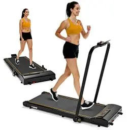 Produktbild: TODO Laufband, Walking Pad, Laufband für Zuhause Laufband Klappbar, 1-12 KM/H Laufband Schreibtisch Fitnessgeräte für Zuhause mit Fernbedienung, LCD-Anzeige und Handläufe