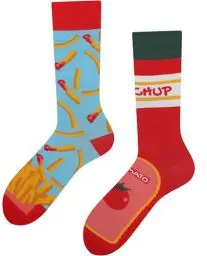 Produktbild: TODO Lustige Pommes Socken Herren und Damen, Coole Socken Pommes Frites mit Kechup Socken (43-46, Pommes)