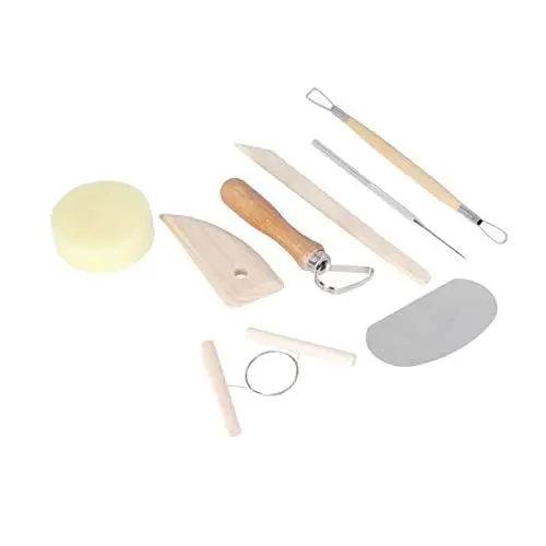 Produktbild: Töpferwerkzeug-Set, 8-teilig, Doppelseitige Holzgriffe, Töpfer-Ton-Werkzeuge Zum Schnitzen und Formen