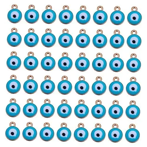 Produktbild: Tofficu 100St Augenanhänger halloween mitgebsel halllowen Augenperlen heeloween DIY-Schmuckset funky Perlenarmbänder Autodekoration Perlen zum Selbermachen modische Anhänger Legierung Blue