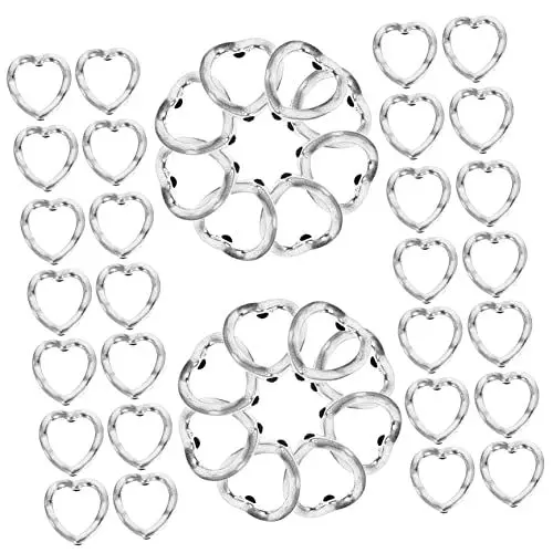 Produktbild: Tofficu 100st Herz-anhänger Reize Schmuckherstellung Aus Herz Herzanhänger Für Armband Herz Halskette Herz Schmuck Herzrahmenperlen Piercing-schmuck Herzperlenrahmen Silver Legierung