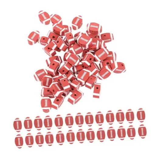 Produktbild: Tofficu 100st Perlen Zubehör Polymer-ton-perlen-anhänger Lose Schmuckperle -perlen-charme Perlen Für Sportbälle Abstandsperlen Zur Schmuckherstellung Sport Lose Perlen Handbuch Armband