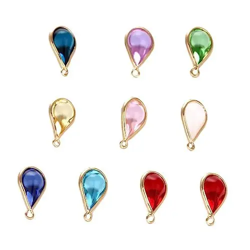 Produktbild: Tofficu 10St Schmuckanhänger herstellen trendige Halskette Ohrringanhänger in Tropfenform Modeschmuck Trendiger Schmuck Charme unikal klappcreolen modische Anhänger Zirkon-Anhänger