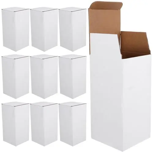 Produktbild: Tofficu ZuverläSsige 10 X 10 X 20 Cm Versandkartons Aus WeißEr Wellpappe, 10er Set FüR Verpackung, Postversand, Umzug Und Lagerung