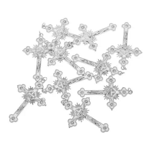 Produktbild: Tofficu 10st Kreuz Anhänger Kreuz Charme Anhänger Für Die Schmuckherstellung Anhänger Für Die Herstellung Von Halsketten Kleines Kreuz Kreuzanhänger Für Halsketten Zinklegierung Silver