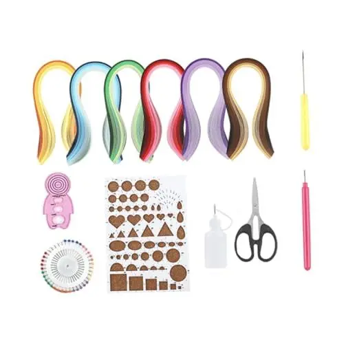 Produktbild: Tofficu 13st Gestepptes Papierset Quilling-werkzeuge Quilling-kunst-kit Papierrollen Diy Bastelset Papier-crimper-handwerk Quilling-kits Aus Papier Quilling-vorlage Quilling-kits Anfänger