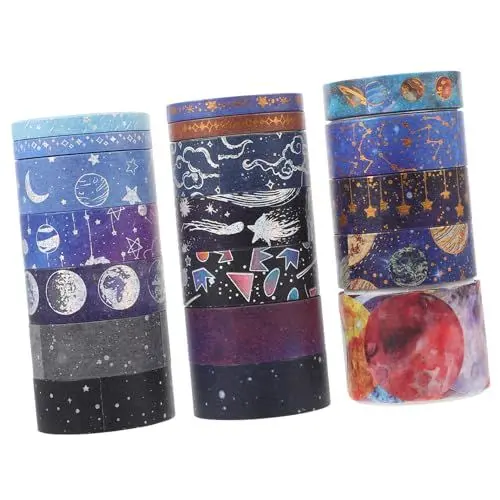 Produktbild: Tofficu Washi-tape-rollen 19er-pack Dekoratives Klebeband-set Scrapbook-masking-tape Aufkleberrollen Japanisches Mehrzweck-bastelband