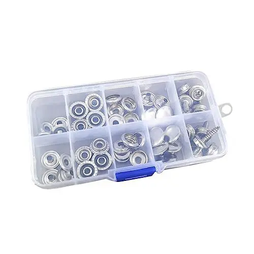 Produktbild: Tofficu Rostfreie Schrauben Druckknöpfe 10 Sätze Box 15mm Zeltreparatur Yacht Druckknöpfe Feine Handwerkskunst Große