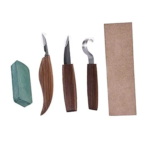 Produktbild: Tofficu 1 Satz 5St Zimmermannswerkzeug Schnitzmeißel Schnitzwerkzeuge Meißelwerkzeug bastel set holzwerkzeug gravur set gravurwerkzeug gravurset Schnitzmesser Holzschnitzset Bambus Brown